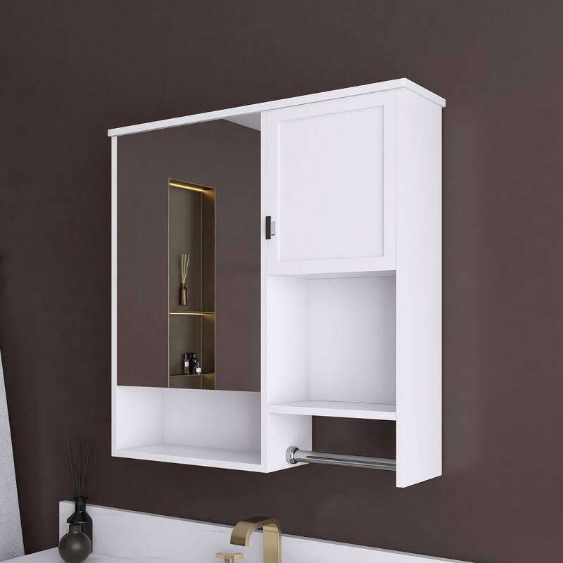 29'' x 28" Rectangular MDF Medicine Cabinet with Mirror
