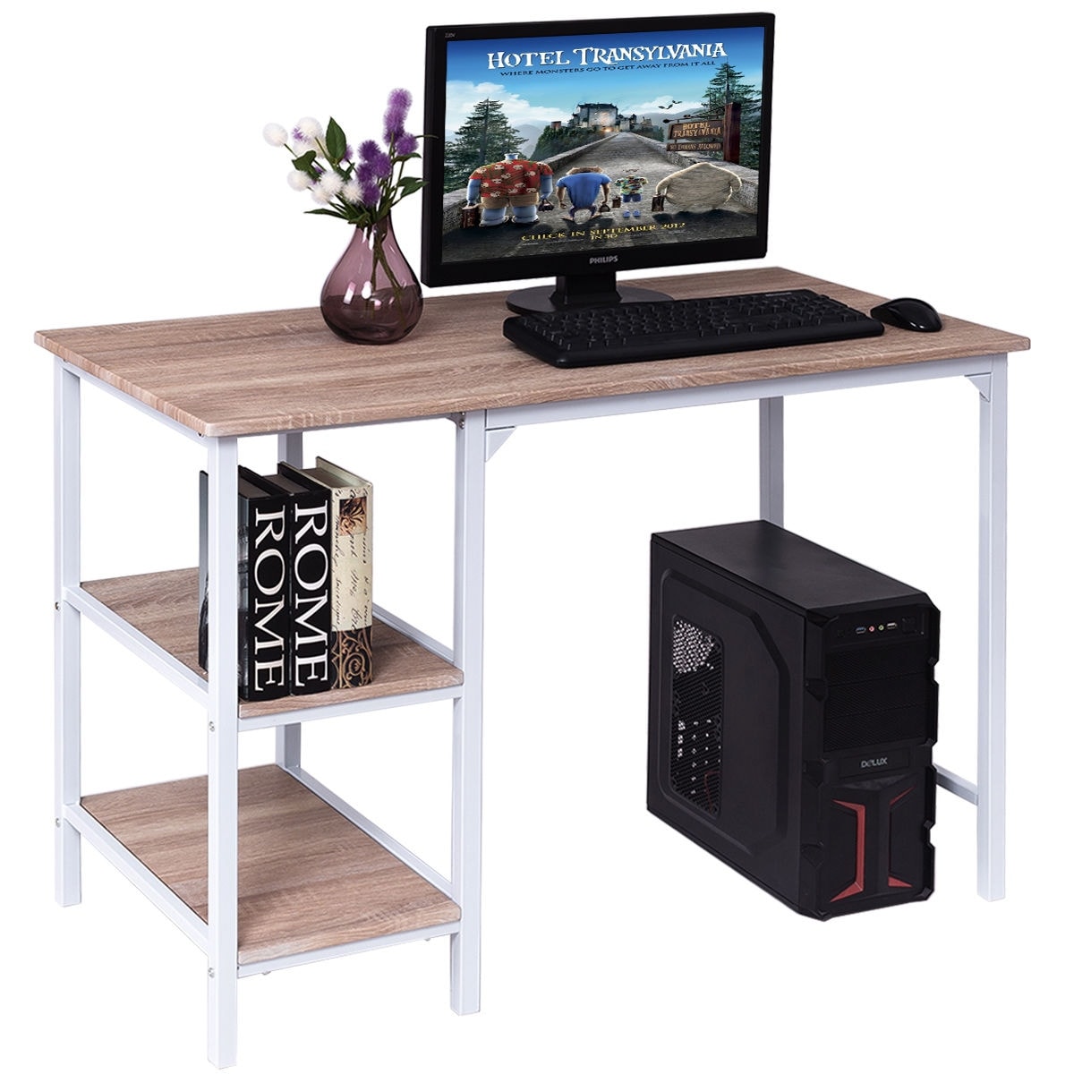 Computer Desk PC Laptop Table Study Workstation Home Office Furniture w//Shelf