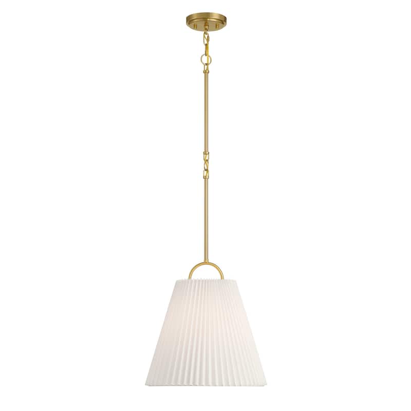 Bellevue SHP11891 15" Wide Pendant with Knife-Pleated Fabric Shade