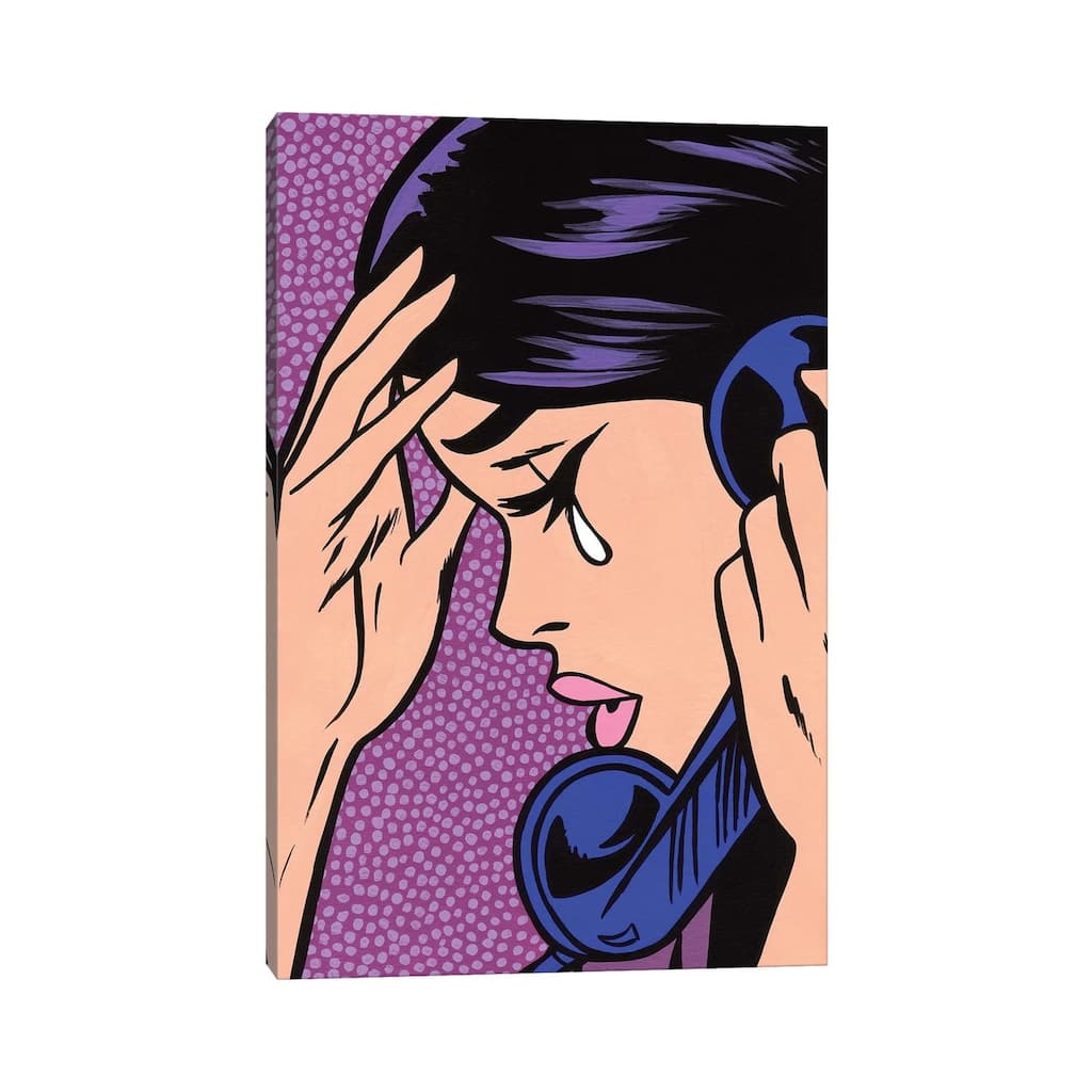 iCanvas "Telephone Crying Girl" by Allyson Gutchell Canvas Print