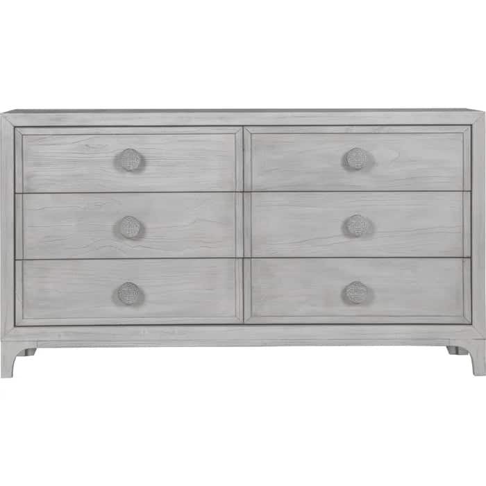 Boho Chic Six-Drawer Dresser in Washed White (2024)