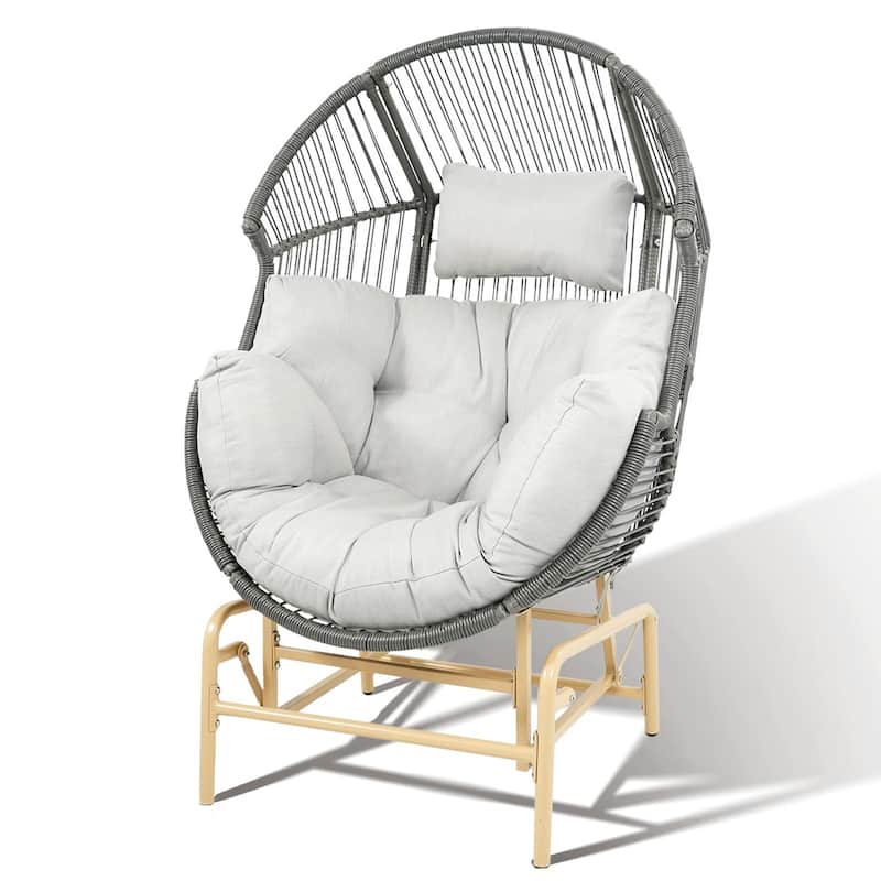 Patio Glider Egg Chair Rocking Egg Chair - Dark Grey