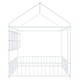preview thumbnail 22 of 70, Metal House Bed with Metal Grid and Storage Shelves, Twin/Full Size Floor Montessori Bed with Roof Frame and Fence Guardrails