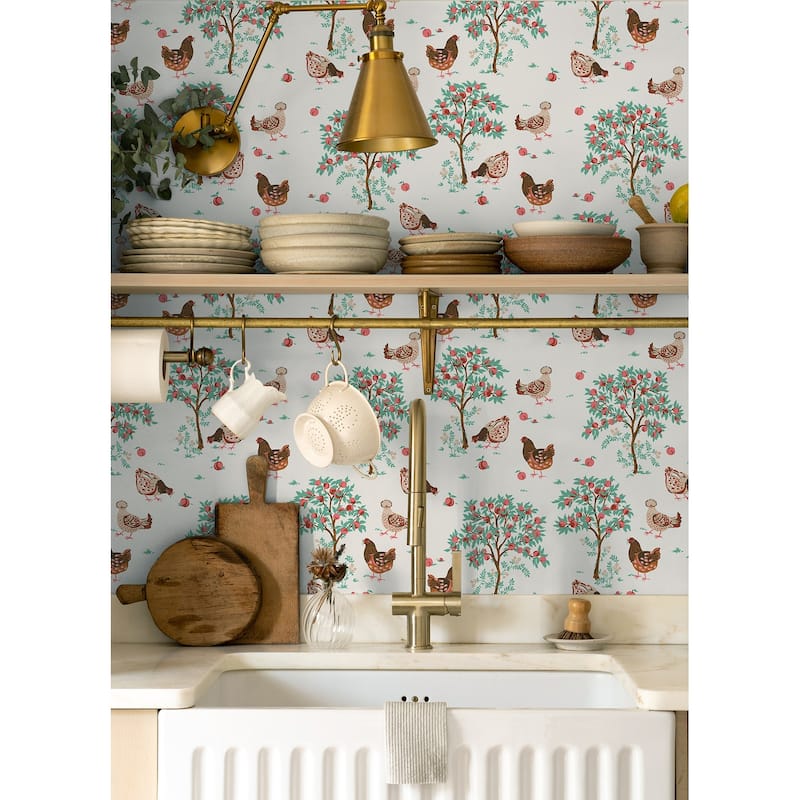 Hen House Linen Peel and Stick Wallpaper