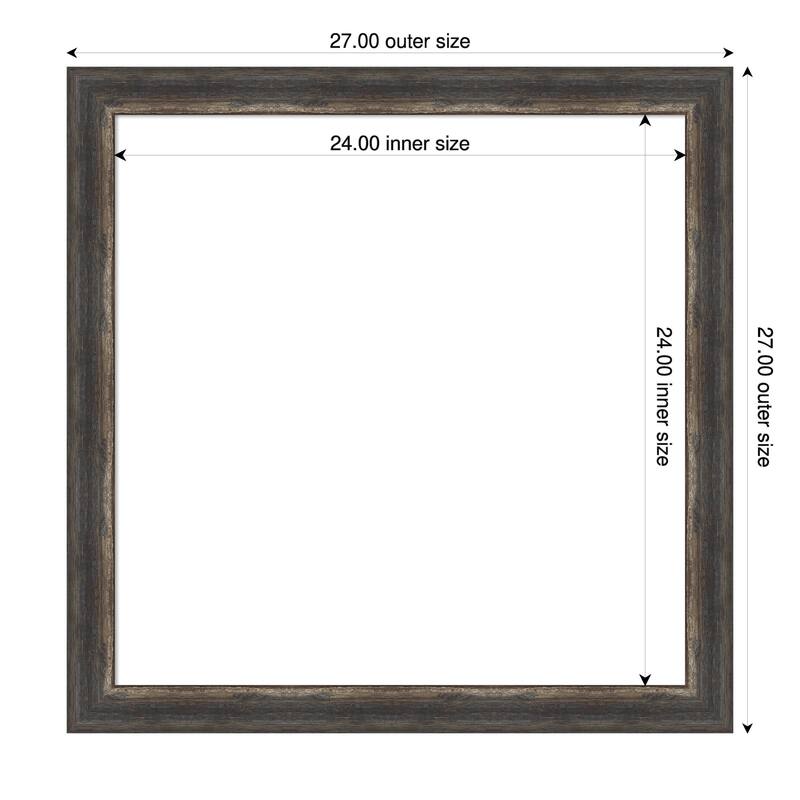 Amanti Art Bark Rustic Char Narrow Framed Dry Erase Magnetic Board - 27 x 27 in