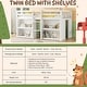 preview thumbnail 4 of 18, Twin Size Kid Low Loft Bed with Two-Tier Shelves and LED Light