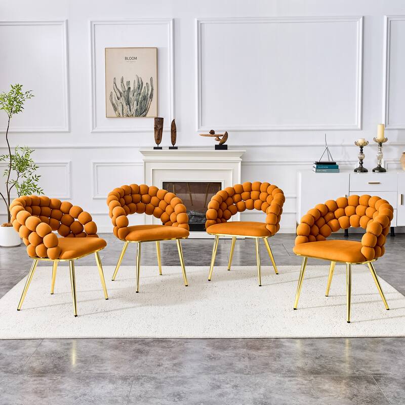 Bubble Chair Dining Chair Side Chair Vanity Chair Velvet Chair Coffee Chair Gold Orange Office Chair Lounge Chair