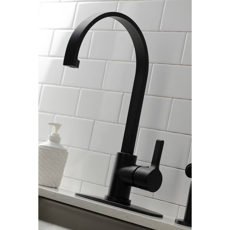 Kingston Brass Continental Single-Handle Kitchen Faucet with Brass Sprayer