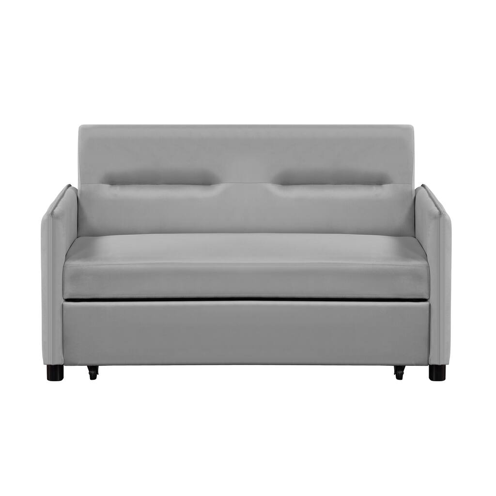 57'' Upholstered 2 Seat Sleeper Sofa Bed with 2 Pillow