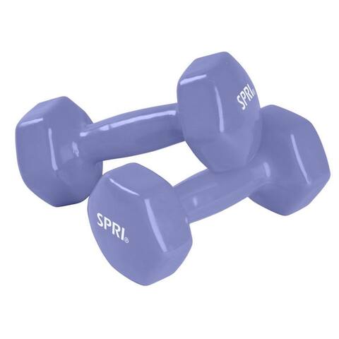 Spri db-5 spri deluxe vinyl dumbbells 5lb pair dark blue