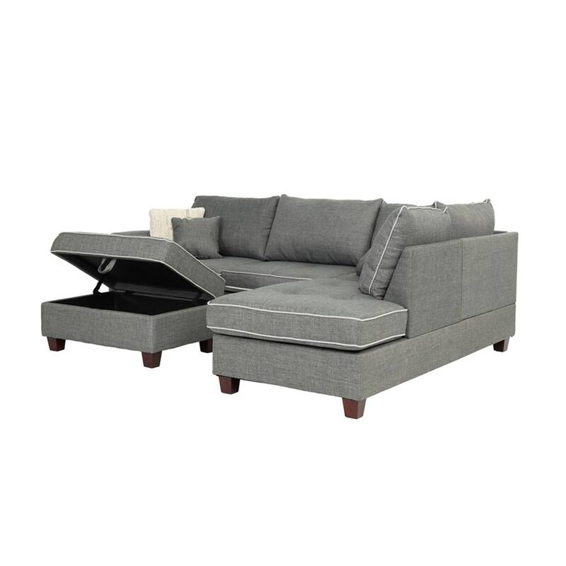 3 Piece Fabric Sectional Sofa