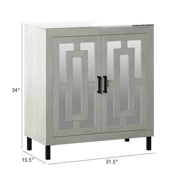 Bar with Mirrored Doors and Stemware Rack Bed Bath & Beyond