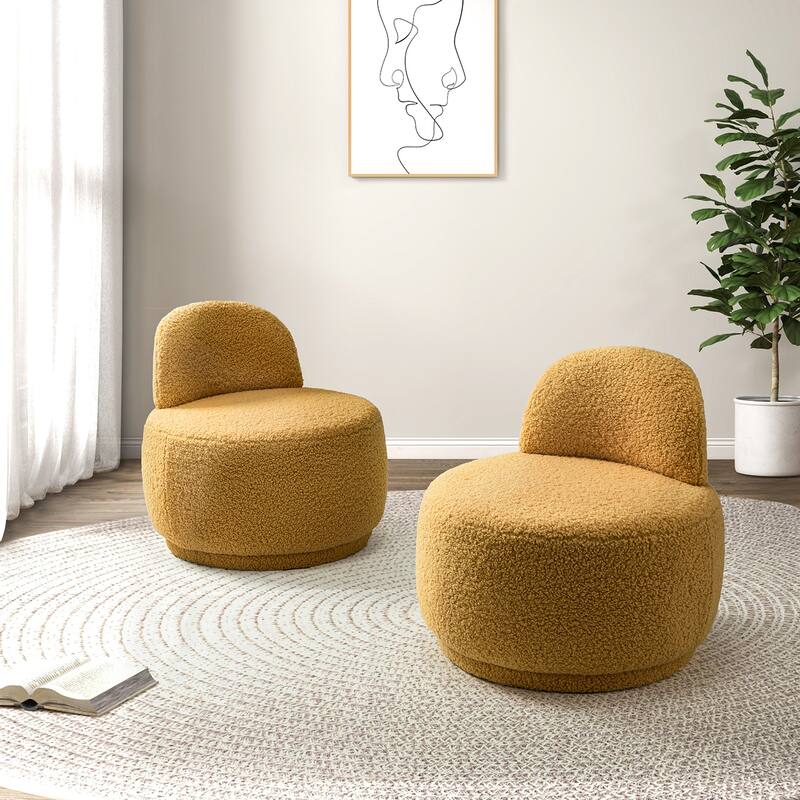Flores Side Chair with Tight Back Set of 2 - MUSTARD