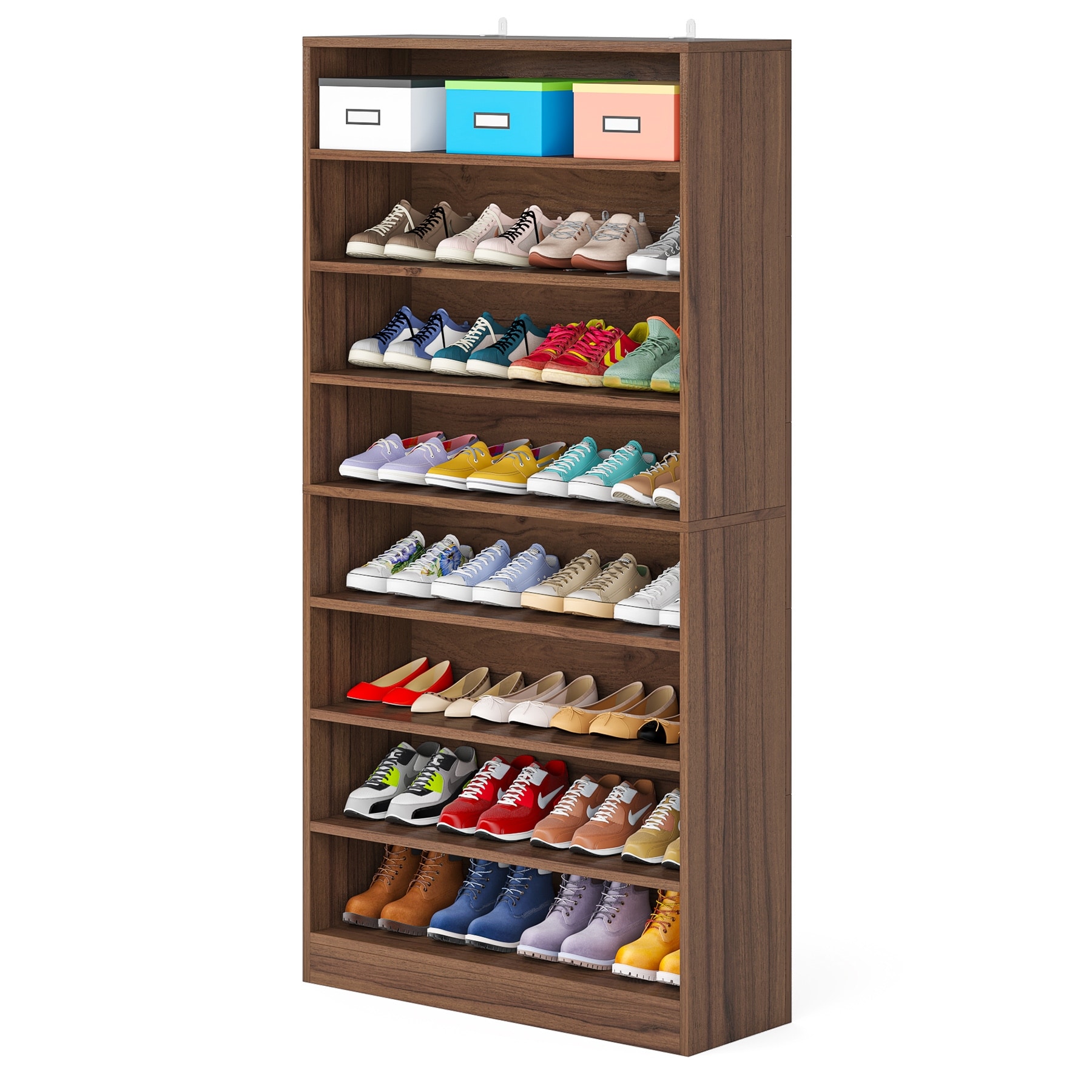 Shoe Cabinet for Entryway, 8-Tier Tall Shoe Shelf Shoes Rack Organizer,  Wooden Shoe Storage Cabinet for Hallway, Closet - On Sale - Bed Bath &  Beyond - 36092482