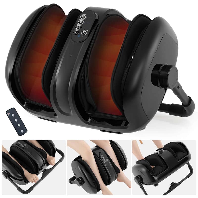 Deep Kneading Shiatsu Massager Machine Foot & Calf Massager - Black