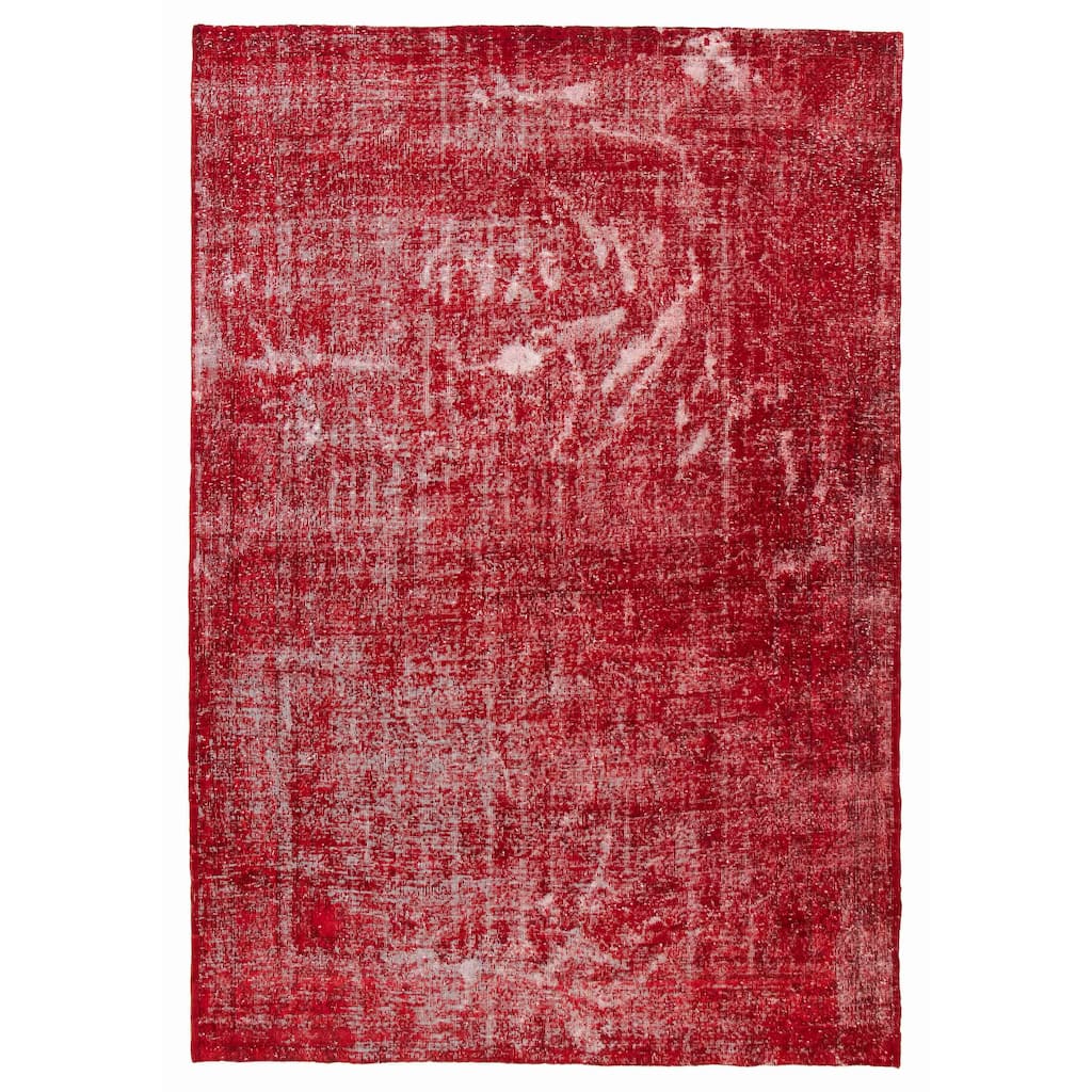 ECARPETGALLERY Hand-knotted Color Transition Red Wool Rug - 6'9 x 9'9