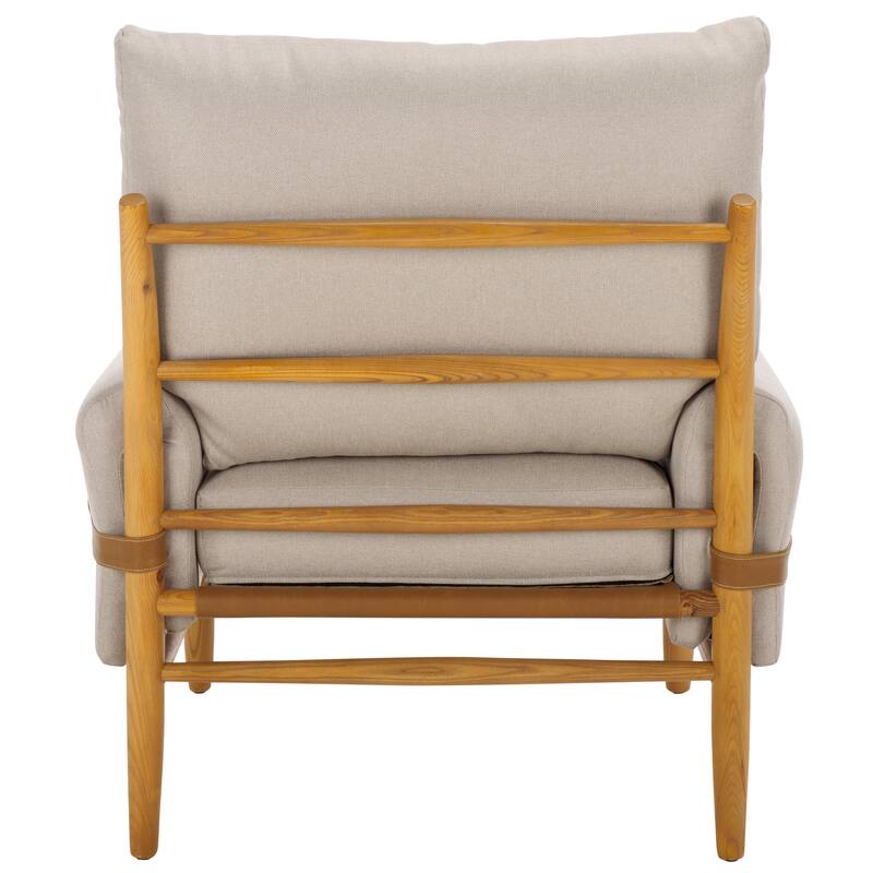SAFAVIEH Clarice Caramel/Natural Mid Century Arm Chair - 35" W x 32" D x 38" H - 35"W x 32"D x 37"H