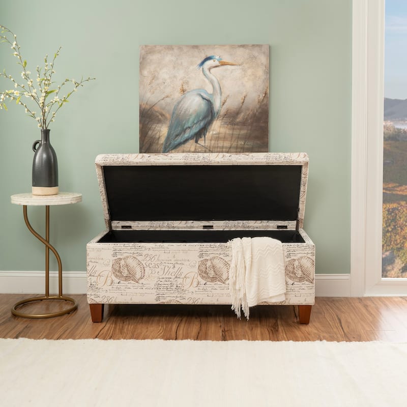 Copper Grove Clarkia Grey Tufted Flip-Top Ottoman with Shoe Storage