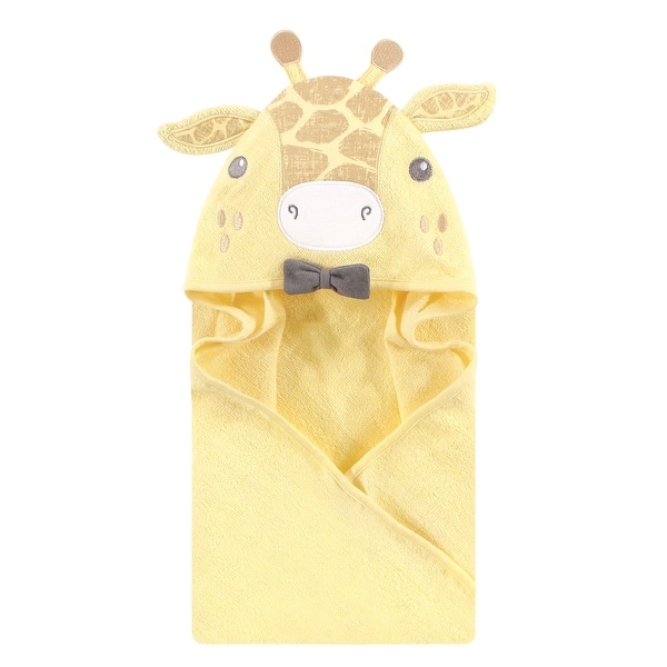 slide 1 of 1, Hudson Baby Infant Boy Cotton Animal Face Hooded Towel, Bowtie Giraffe, One Size - Bowtie Giraffe - One Size One Size - Bowtie Giraffe