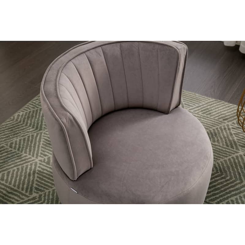 360 Degree Swivel Round Barrel Accent Sofa Arm Chairs