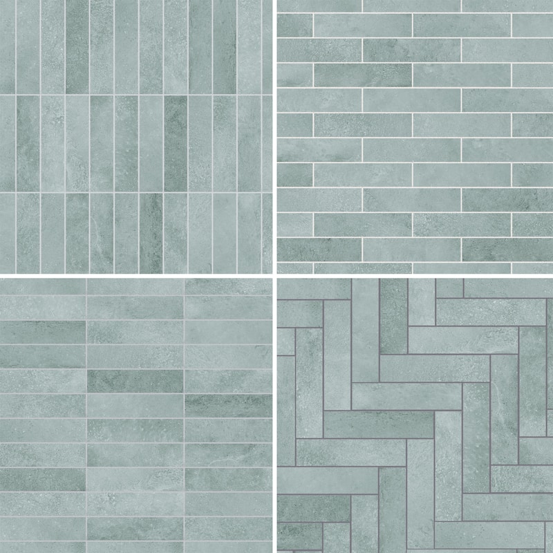 Merola Tile Atlas Brick Grey 2-3/8" x 9-3/4" Porcelain Floor and Wall Tile