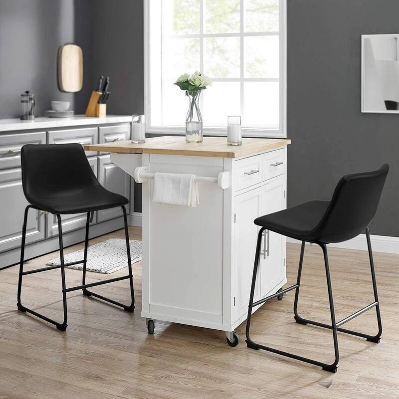 Bossin 18/26/30 inch Bar Stools,Counter Height Bar Stools with Back Modern PU Leather Stools Dining Chair with Footrest