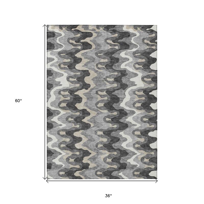 HomeRoots Abstract Transitional Rectangle Outdoor Rug