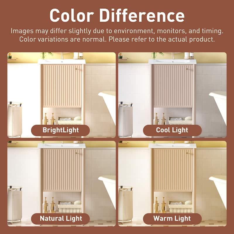 GDFStudio - French Single Bathroom Vanity with Ceramic Sink and Soft-Close Door - 20.2'W