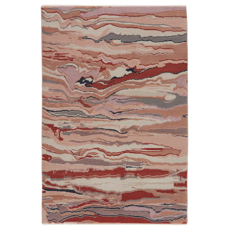 Jolene Abstract Pink/ Red Area Rug - 7'10" x 11'1" - Rectangle