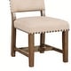 preview thumbnail 4 of 4, Fabric Upholstered Solid Wood Side Chair, Pack of Two, Beige and Brown