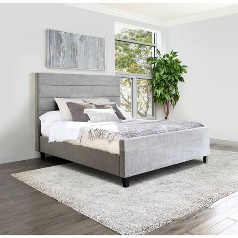 Abbyson Seneca Grey Upholstered Bed