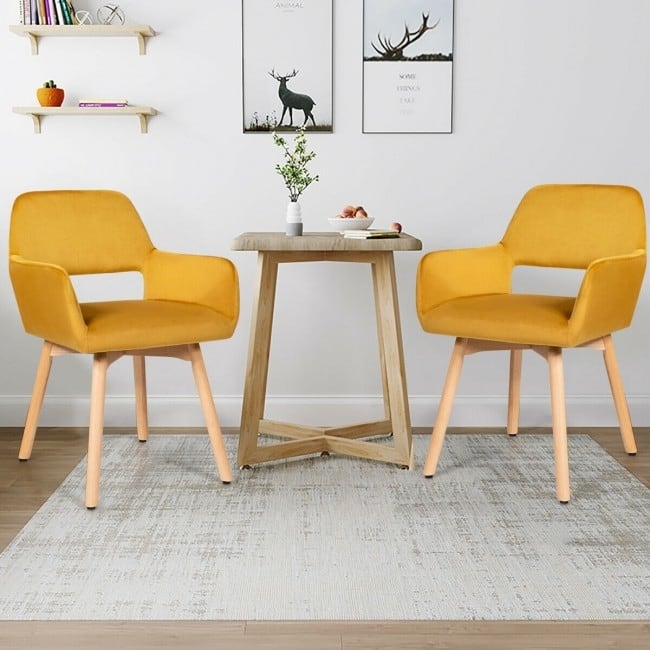 Set of 2 Modern Accent Armchairs - 21.5” x 23” x 29.5” (L x W x H)