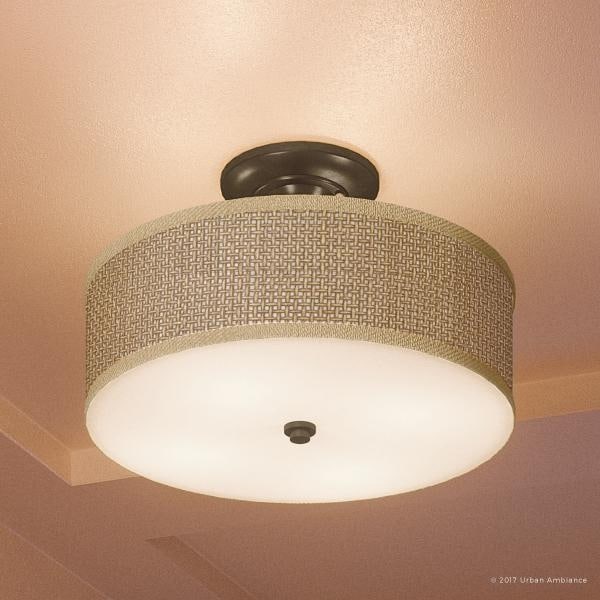 Luxury Craftsman Semi Flush Ceiling Light 12 5 H X 17 W With Luxury Craftsman Semi Flush Ceiling Light 12 5 H X 17 W