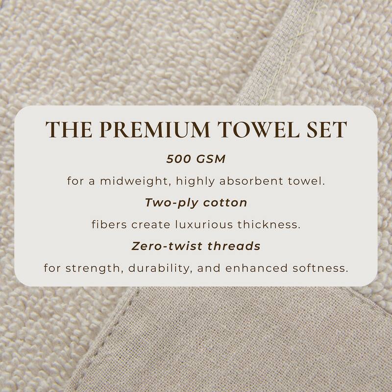 Linery & Co. Ultra-Soft Cotton and Linen Like Border Towel Set