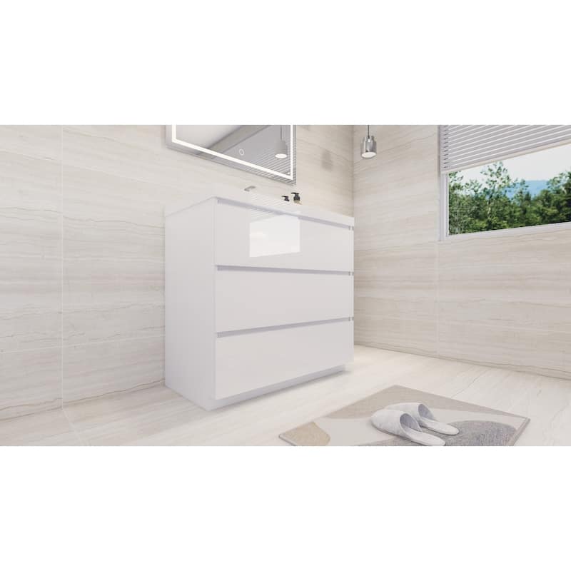 Aron 36'' Freestanding Vanity with Reinforced Acrylic Sink