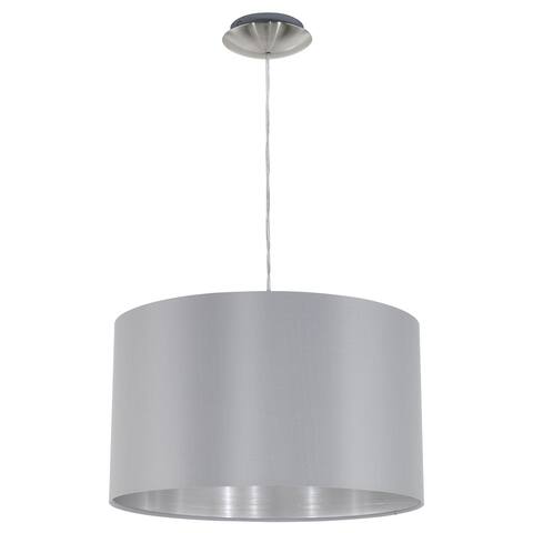Eglo Maserlo 1-light Satin Nickel Pendant with Grey and Silver