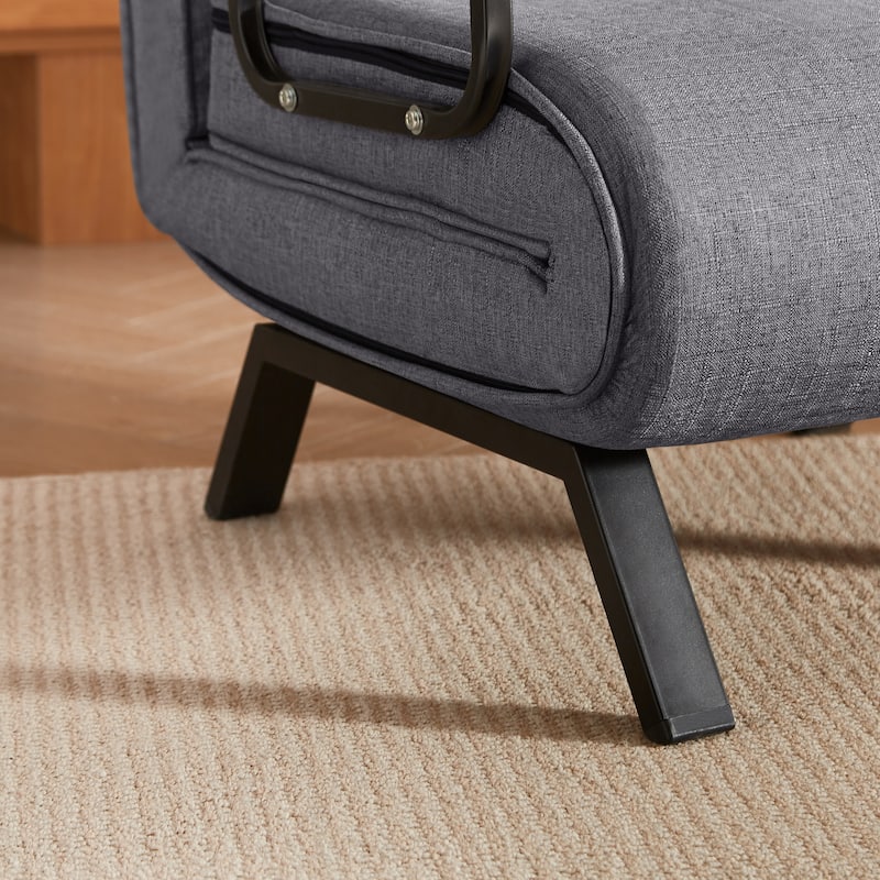 Linen 5-in-1 Folding Chair Bed with 5-Position Backrest, 450lb Capacity and Removable Pillow