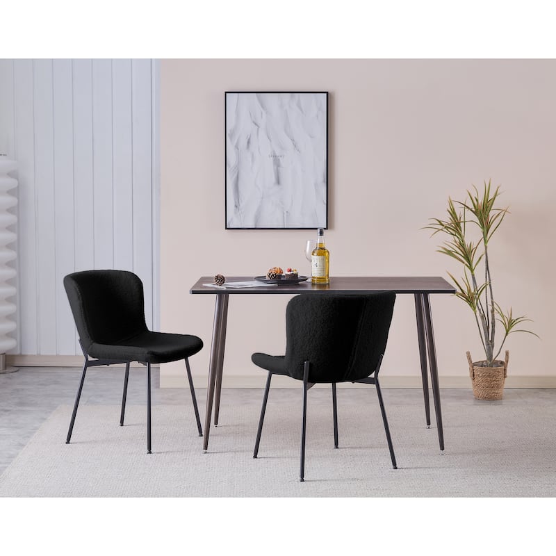 Porthos Home Lance Fabric Upholstered Dining Chairs with Steel Legs, Set of 2