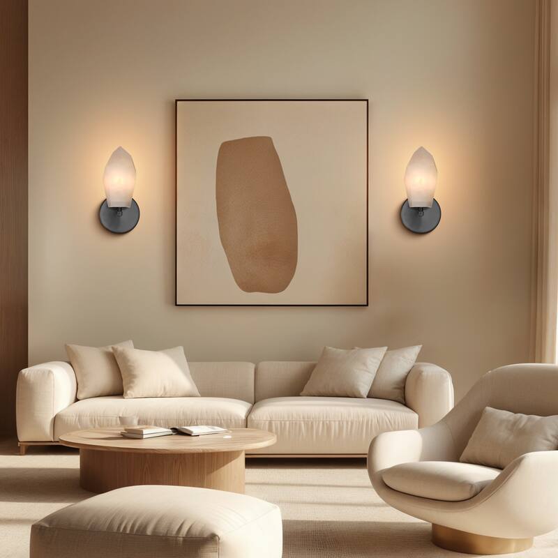 KAYLA Alabaster Chandelier/Sconce Kitchen Island Brass Hanging Lamp Mid Century Nordic Modern Chandelier