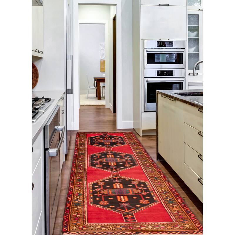 ECARPETGALLERY Hand-knotted Konya Anatolian Red Wool Rug - 3'9 x 12'10