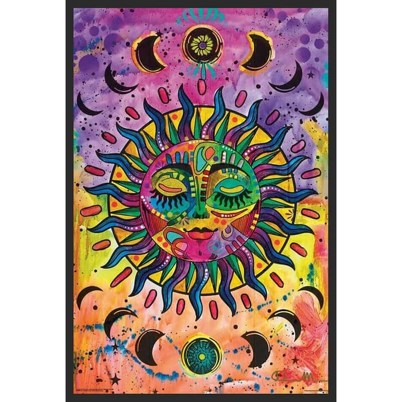 Sun Artwork by Dean Russo Framed Poster - 24 x 36 Inch