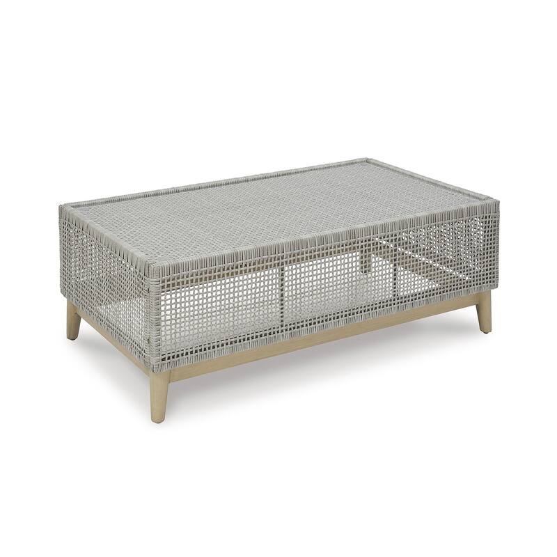Signature Design by Ashley Seton Creek Gray Outdoor Coffee Table - 49.88" W x 28" D x 18" H