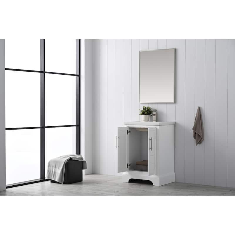 Vanity Art 24" Single Sink Bathroom Vanity with Ceramic Sink & Top