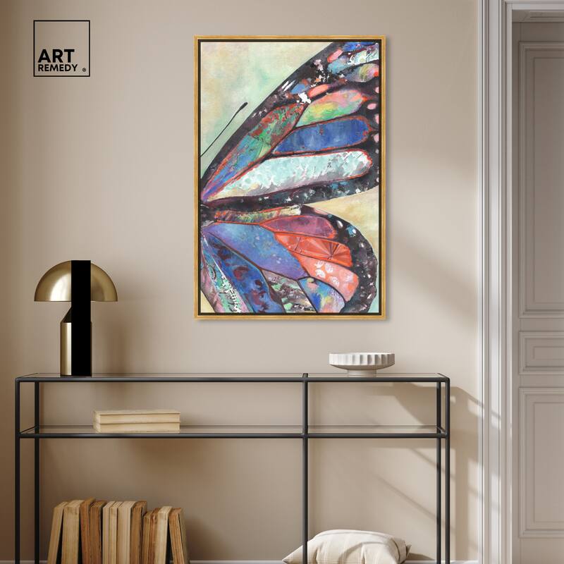 Art Remedy Butterfly Part Ii Framed Butterfly 1 Piece Canvas Wall Art