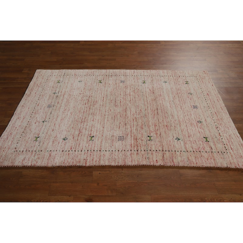Gabbeh Indian Rug Handmade Multi-Color Tribal Wool Carpet - 3'10" x 5'8"