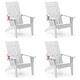 preview thumbnail 15 of 14, WINSOON All-Weather HIPS Outdoor Adirondack Chairs with Cup Holder (Set of 4) White