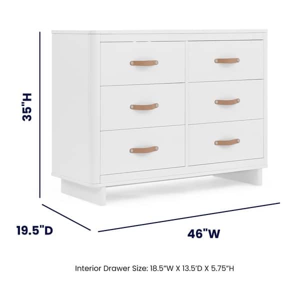 dimension image slide 2 of 3, Skye 6 Drawer Dresser with Interlocking Drawers by Delta Children