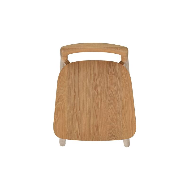 Modern Minimalist Low Back Wood Counter Stool