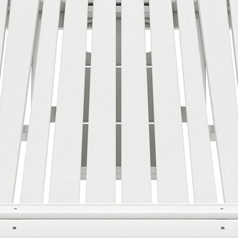 Sami 67 Inch Outdoor Adirondack Glider Loveseat, Dropdown Cupholders, White