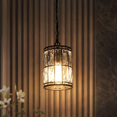 Cirstal Modern Crystal 1-Light Pendant Kitchen Island Light for Dining Room - D5.5"xH10"